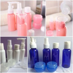 9PCS Set Refillable Travel Bottles Set Package Cosmetics Bottles Plastic Pressing Spray Bottle Makeup Tools Kit For Travel