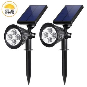 jardim solar luz ao ar livre 4 led branco ajustável quente cor branca à prova d'água de sensor automático de ativação/desativação para o caminho