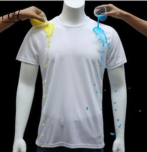 Hidrofobik T Shirt Erkekler Su Geçirmez Anti-Kirliliği Hızlı Kuru Tee Erkek Kısa Kollu Jogger T-Shirt