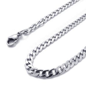 free ship wholesale 5pcs lot 6mm 24inch Stainless steel silver flat NK Curb Chain Link Necklace Thanksgiving Day Jewelry Women