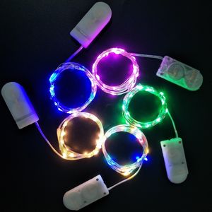 Linhas de cordas de luz LED Bot￣o Bateria Festa anivers￡rio Casamento Luzes de Natal L￢mpada Decora￧￣o de festa
