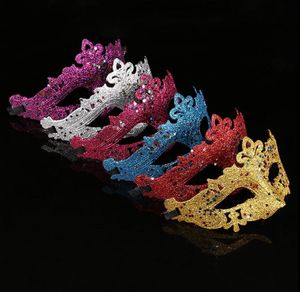 Party Mask med guldglittermask Venetian Unisex Sparkle Masquerade Venetian Sexig Mask Mardi Gras Kostym Sn1161