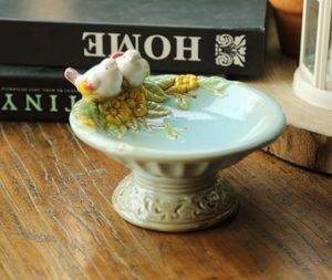 Cerâmica do vintage saboneteira pássaro marmalade prato banheiro acessórios Set Sala de artesanato casa decoração objetos estatueta de porcelana