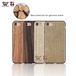 Scratch Resistant Telefon Fodral för iPhone 7 8 Plus 11 12 Pro X XR XS Max Back Cover Shell ShockoProof Wood TPU Custom Logo Pattern 2021