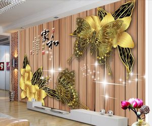 Personalizar papel de parede para paredes 3 d home improvement 3d papel de parede jóias borboleta flor