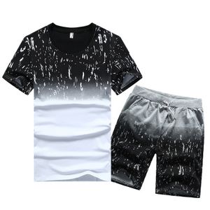 M-4XL Fashion Casual Sport Tracksuits Kortärmad Tunna Sommar Mens Kortärmad T-shirt Mens Hem Wear Suits
