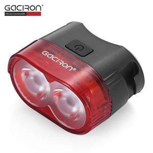 Gaciron W09 60LM USB قابلة للشحن ماء 2-LED الدراجة الذيل ضوء MTB السلامة تحذير مصباح خلفي الذكية