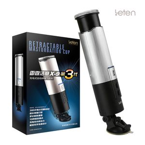 Leten X9 Piston Hands Free 10 Function Retractable USB Rechargeable Male Automatic Masturbator Sex Products Adult Sex Toys Y18101501