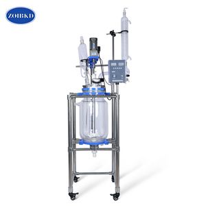 O reator de vidro duplo Zoibkk 20L fornece utilizado no laboratório para aquecimento de ciclo ou reações de resfriamento