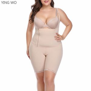 6XL Big Size Women Shapewear Underbust Waist Control Postpartum Body Shaper Lace Hem Compression Girdles Butt Lift Body Contour