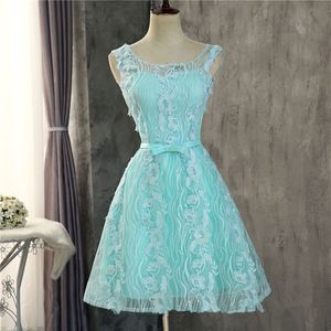 2018 Sexy Backless Koronki Krótkie sukienki Prom z Bow Lace Up HomeComing Cocktail Party Specjalna okazja Suknia Vestido Fiesta BH13