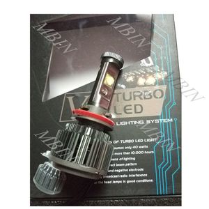 Enkel hemlagad billampa V16 Turbo Cree LED-strålkastare 30W 3600LM 12V-24V H8 H9 H11 DRL Lampkälla Auto Tillbehör Delar System