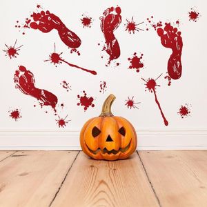 Adesivo da parete di Halloween Impronte di zucca Stampa di mani di sangue Giocattoli per bambini Trolley per auto Tronco Chitarra Adesivi per ufficio