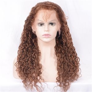 #30 Indian Human Hair Lace Front Wigs With Baby Hair Pre Plucked Water Wave Wig for Black Women