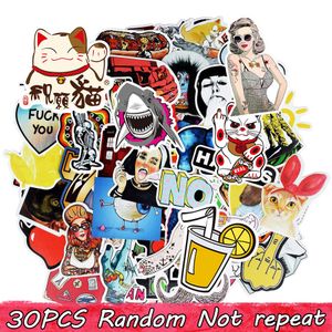 Diy Waterproof Vinyl Stickers Pack for Kids Teens Adults Home Decor Sticker Bomb Laptop Skateboard Luggage Bumper Car Decals Random 30 pcs