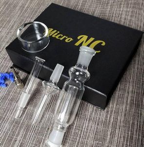 Mini Nector Collector Kits Micro NC 14mm 18mm Joint NC Kit med Titan Nail Glass Tips Dish Clips Retail Boxes DHL Gratis