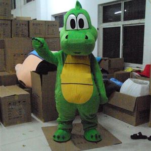 2018 alta qualidade hot dinossauro yoshi traje da mascote tamanho adulto verde dinossauro traje dos desenhos animados partido fancy dress