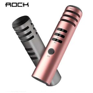 ROCK Professional Condenser KTV Microphone Audio Studio Vocal Portable Wired Handheld Karaoke Microphone for Smartphone Speaker