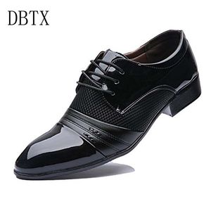 DBTX Erkekler Oxfords Deri Ayakkabı Nefes Suit Resmi Ayakkabı İtalyan Man Elbise Sivri Ayakkabı Klasik Erkek Büyük Boy 38-48 338