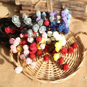 牧歌的なスタイル15ヘッド/ブーケのバラシルクの花の頭と50cmの人工花結婚式/家の装飾用シルクフラワー