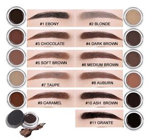 brand Waterproof Eyebrow with eye brush Enhancers Eyebrow Gel Eyebrow Cream Makeup Brown Full Size 11colors 4g 0.14oz Good qualitiy