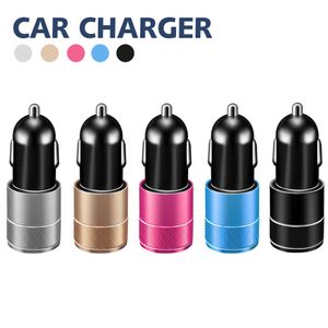Car Charger Dual Charging Ports V A Portable Travel Charger Adapter with LED Light USB Charger For iPhone iPad Samsung Huawei LG