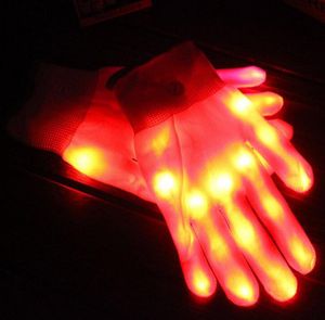 Fashion LED glow Gloves Halloween props LED flash gloves for KTV Party Finger Flashing Glow gloves cosplay ghost mittens