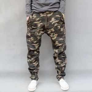Armário militar camuflagem de algodão calças de algodão solto harem calças mens corredores hiphop roupas elástico jeans tamanho grande s-6xl