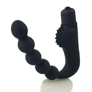 Massageador de brinquedo sexual, 10 velocidades, massageador de próstata, ponto G, plugue anal, vibrador para homens, mulheres, contas vibratórias, brinquedos de bunda