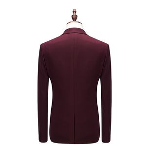 Blazers 3peece Suit Erkekler Yepyeni 2018 Yüksek Kaliteli Erkekler Resmi Giyim Elbise Takım Slim Fit Wine Red One Düğme 6xlm için