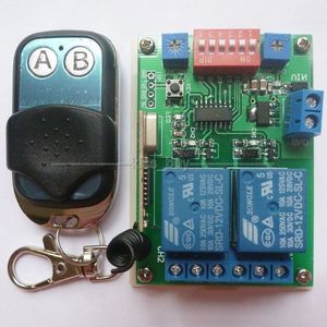 Freeshipping 433MHz DC 12V 2CH Multifunktion Wireless Controller Timer Delay Relä RF-omkopplare EV1527 Fråga OOK fjärrkontroll