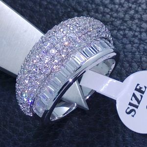 choucong bländande prinsessa skuren sten 5a zircon sten 10kt guld fylld vigsel ring set sz 6-9 R66