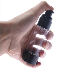 1pc Plastik Taşınabilir Havasız Şişe Kozmetik Tedavi Pompası Seyahat Boş Konteyner Parfüm Şişesi Siyah Kapak