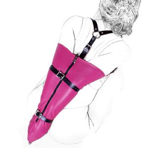 Violet PU Leather Over Shoulder Arm Binder Bondage Slave Fetish One Armbinder Glove, S&M BDSM Adult Bondage Kit Restraints Sex Toy