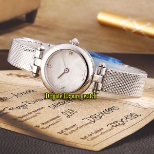 Fashion Diamantissima YA141504 White Conch Dial Swiss Quartz Womens Watch Glass Sapphire Steel Mesh Bracelet Cheap New Lady Watches