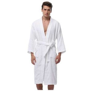 Kimono Kimono Rouphrobe Turkish Algodão Robes Plus Size Lightweight Longo Robe para Homens Absorção After Chuveiro Bathrobe Sleepwear