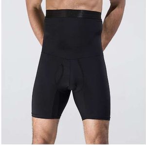 Homens shaper corporal calças de cintura alto treinadores emagrecimento calcinha barriga abdômen gordura desenho fitness underwear forma wear preto branco