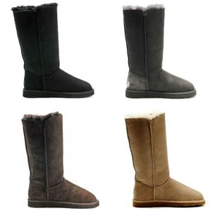 Modische Winterstiefel, Schneestiefel für Damen, 3 Knöpfe, warme Designer-Schuhe, klassische hohe Stiefel, Weihnachtsgeschenke, Größe 36–41 für Damen