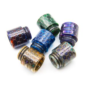 Newest TFV8 Honeycomb Epoxy Resin Drip Tips Snakeskin Colorful TFV12 Prince Cobra Wide Bore tip for Big Baby Tank