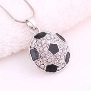 New Arrival football pendant necklaces World Cup Fans sports crystal Rhinestone Soccer Charm snake chains For women Men s Fashion Jewelry