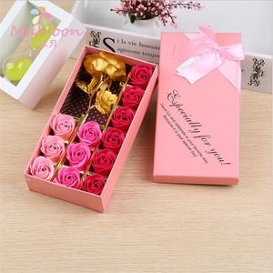 Flores de Rosa Artificial Caixa de Presente Rosas Sabão Flor Pétala Scented Flor Presentes de Aniversário do Dia dos Namorados