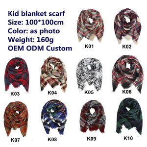 10 färger baby tjejer pojkar vinter plaid kappa barn gitter sjal scarf poncho cashmere kappor outwear barn kappor jackor varma wraps x061