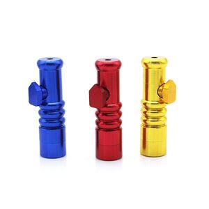 Colorful Mini Snuff Smoking Pipes Tool Thread Shape Aluminium Alloy High Quality Storage Box Multiple Uses Innovative Design Removable Bottle Cigarette Holder