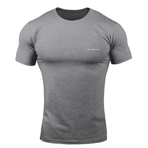 Gym Tränings-T-shirt Joggare Fitnesskläder Kortärmad T-shirt Man Body Building T-shirts Träningskläder Streetwear-skjortor