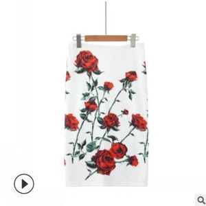 2019 Hot Sale Women Pencil Skirt With High Waist Tight Office Skirt With Floral Printed Fashion Slim Casual Package Hip Skirt