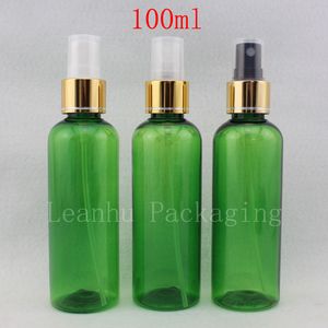 100ml x 50 ince sprey plastik şişe zümrüt yeşil, 100cc makyaj ayarı sprey pompa kabı, boş parfüm şişeleri kozmetik