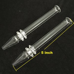 Mini prego de quartzo 5 polegadas filtro pontas testador quartzo dab canudo tubo de vidro cachimbos de água acessórios para fumar