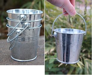 Hot Mini Tinplate Metal Bucket Icing Fransk Fries Tenn Pails Candy Basket Party Garden Supplies SN1281
