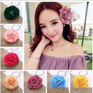 High Grade Fabric Flower Hairpin Hair Clip Peony Big Flower Brooch Multicolor Headwear Women Hair Accessories TO153