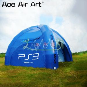 Full Mavi Şişirilebilir Örümcek Olay Çadırı Hava Dome Çadır/Çenar Çadır Çıkarılabilir Kapı Reklam için Tüm Taraflar Açık Açın